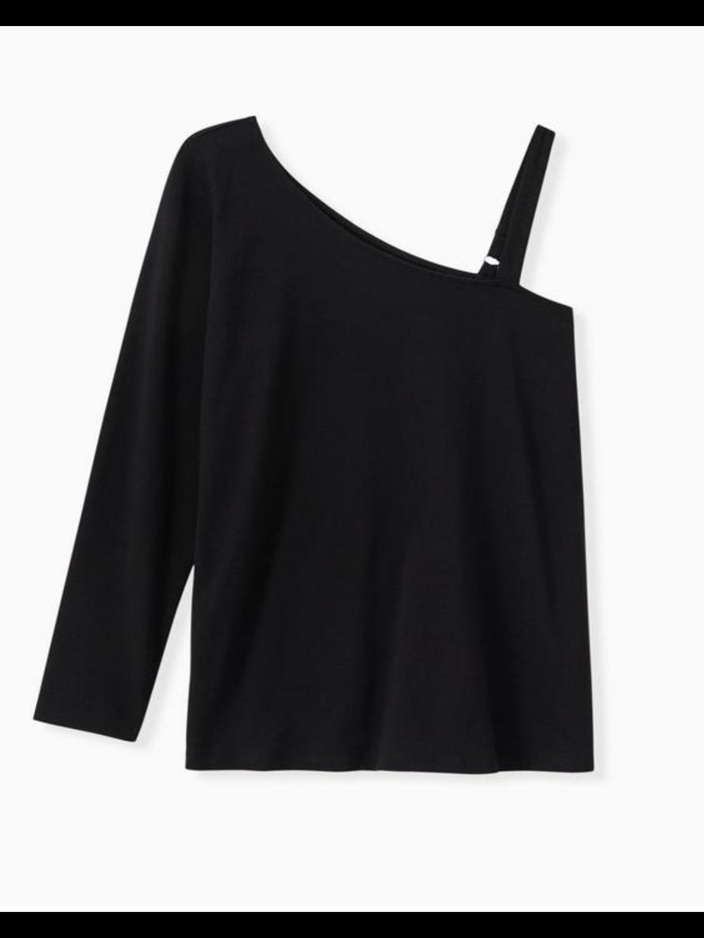 torrid Black One-Shoulder Long Sleeve Top with Strap